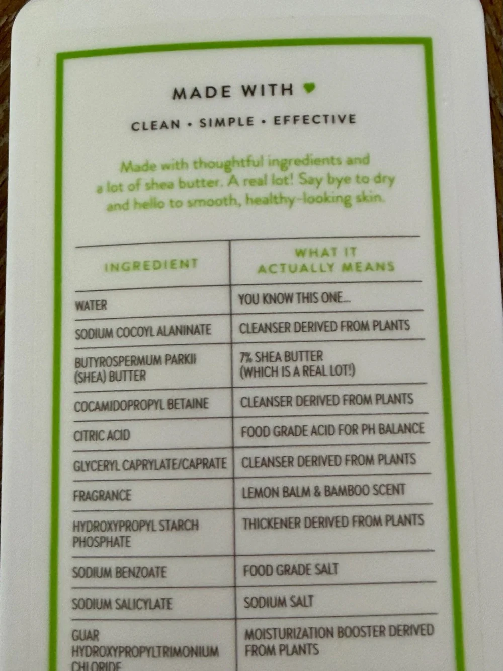 Native Lemon Balm & Bamboo Body Wash (White/Green)